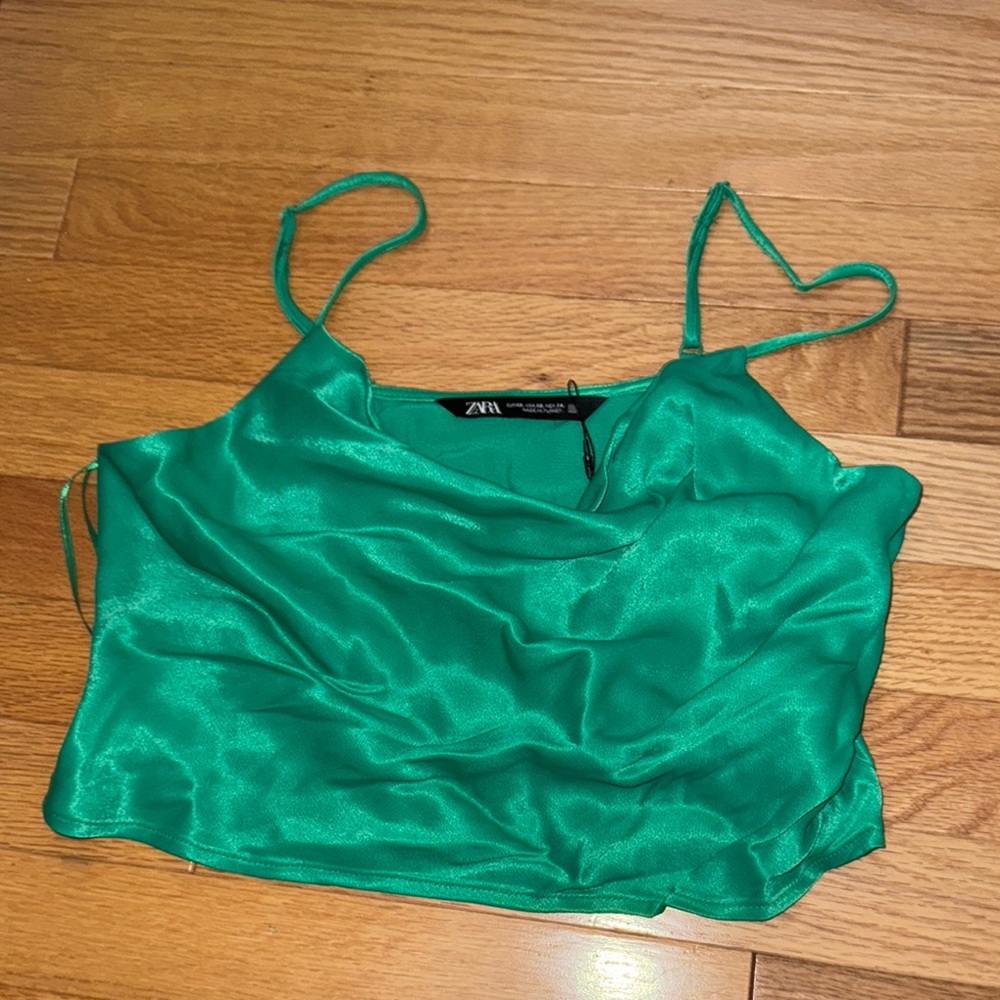Zara Emerald Satin Camisole